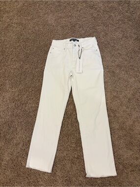 Women's White Ankle Crop Straight Jeans by Blue Revival